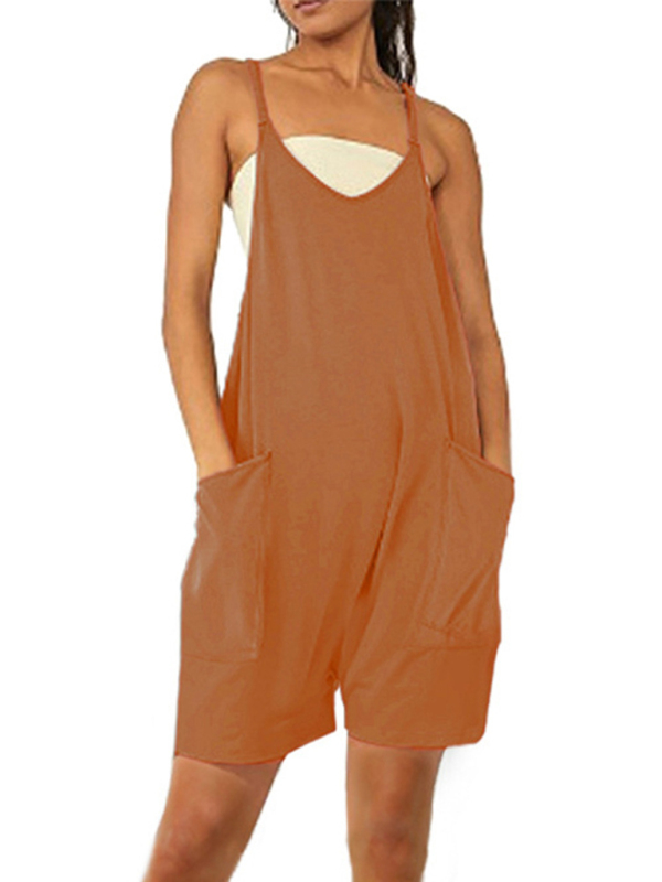 Zipper Pocket Suspenders Jumpsuit Overalls-chiquechics