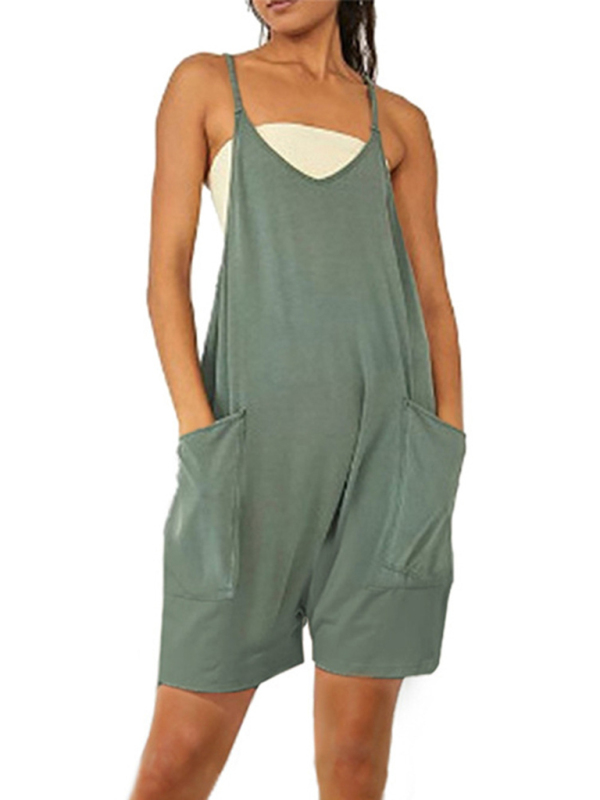 Zipper Pocket Suspenders Jumpsuit Overalls-chiquechics