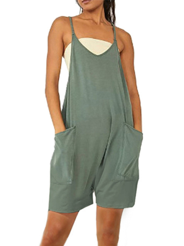 Zipper Pocket Suspenders Jumpsuit Overalls-chiquechics