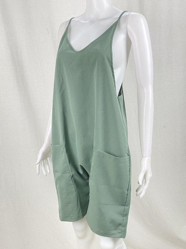 Zipper Pocket Suspenders Jumpsuit Overalls-chiquechics