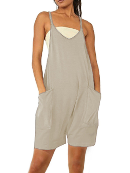 Zipper Pocket Suspenders Jumpsuit Overalls-chiquechics