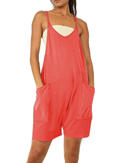 Zipper Pocket Suspenders Jumpsuit Overalls-chiquechics