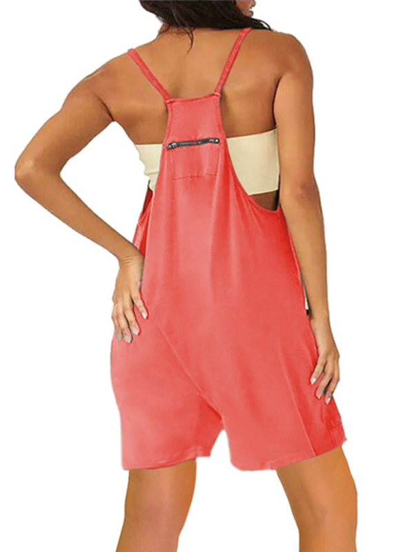 Zipper Pocket Suspenders Jumpsuit Overalls-chiquechics