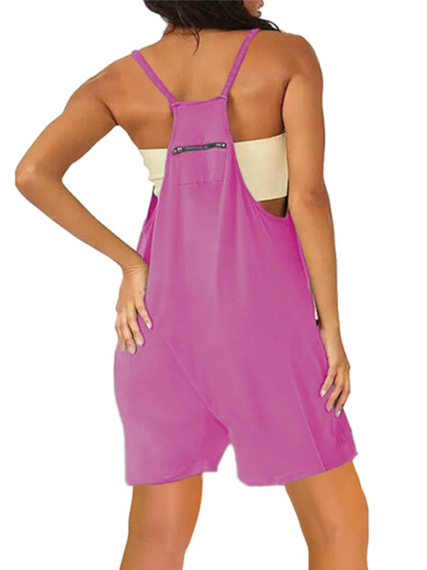 Zipper Pocket Suspenders Jumpsuit Overalls-chiquechics