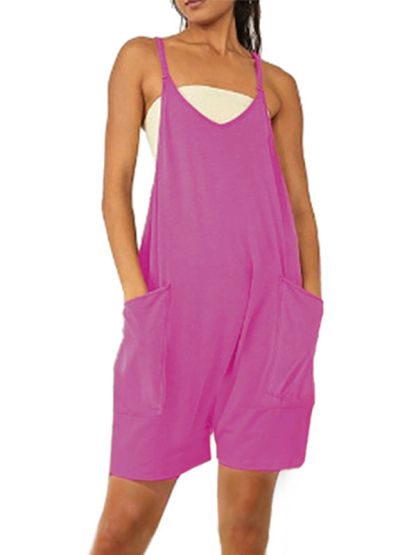 Zipper Pocket Suspenders Jumpsuit Overalls-chiquechics