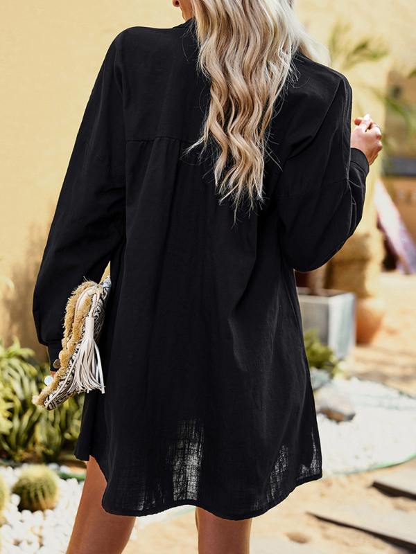 Temperament commuting solid color long-sleeved top-chiquechics