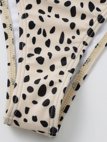 SwimwearNew swimwear long-sleeved mesh jacket ladies three-piece swimsuit leopard print sexy bikini-chiquechics