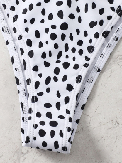 SwimwearNew swimwear long-sleeved mesh jacket ladies three-piece swimsuit leopard print sexy bikini-chiquechics