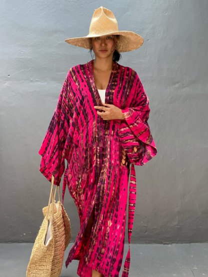 SwimwearBeach Cover Up Tie Dye Graphic Print Sun Protection Cardigan Bikini Over Cover Up-chiquechics