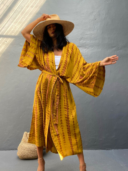 SwimwearBeach Cover Up Tie Dye Graphic Print Sun Protection Cardigan Bikini Over Cover Up-chiquechics