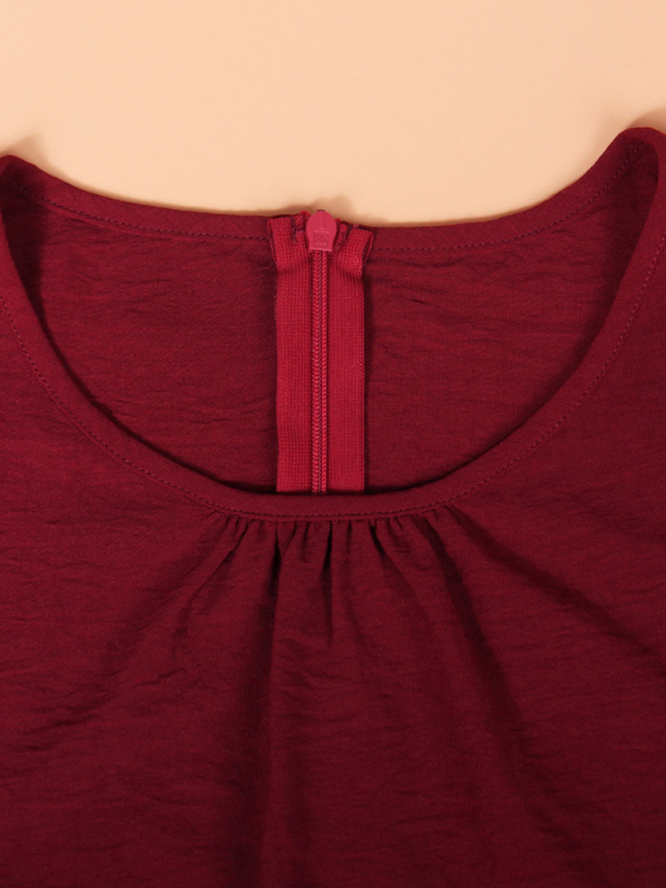 Round Neck Dress Vacation Casual Sleeveless Loose Solid Color Dress-chiquechics