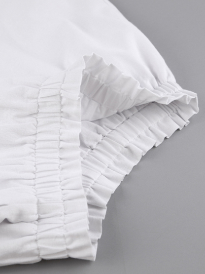 Top Ruffle Shorts Two-piece Casual Fashion Suit-chiquechics