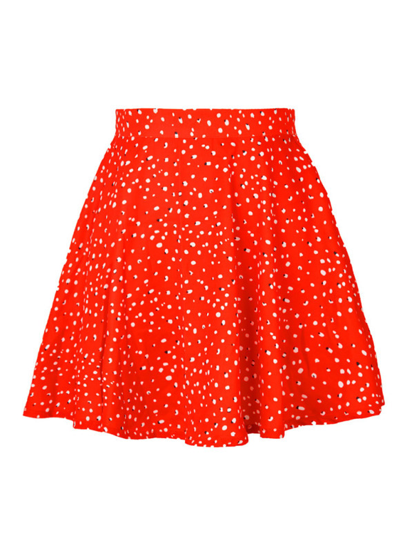 Floral skirt high waist umbrella skirt invisible zipper chiffon printed skirt for women-chiquechics