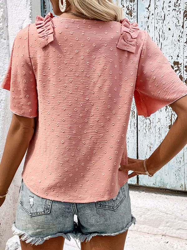 New Fashion Ladies Pink Shirt Design Sense Shirt-chiquechics