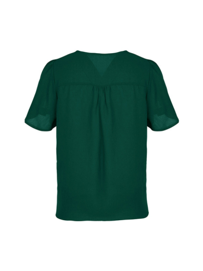 New Fashion Ladies Solid Color Pleated Shirt-chiquechics