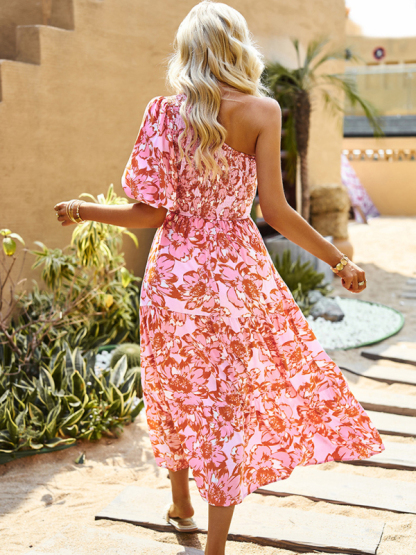 New Holiday Casual Bohemian Off Shoulder Dress-chiquechics