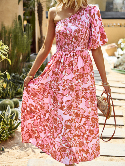 New Holiday Casual Bohemian Off Shoulder Dress-chiquechics