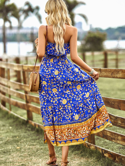 New Ladies Bohemian Casual Vacation Long Dress-chiquechics