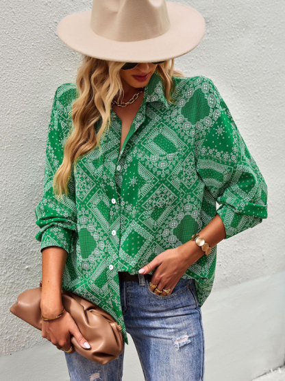 New Four Seasons Casual Print Long Sleeve Shirt-chiquechics