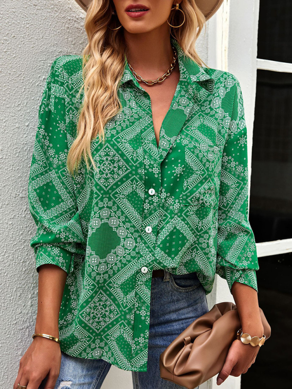 New Four Seasons Casual Print Long Sleeve Shirt-chiquechics