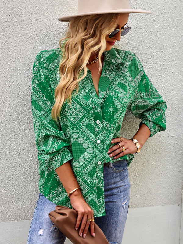 New Four Seasons Casual Print Long Sleeve Shirt-chiquechics