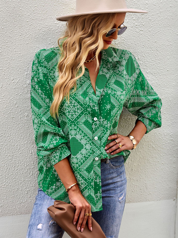 New Four Seasons Casual Print Long Sleeve Shirt-chiquechics