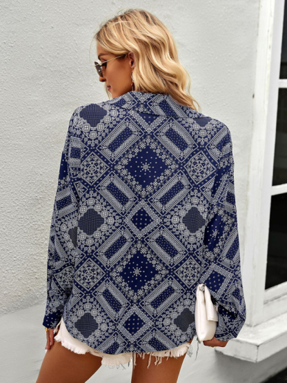New Four Seasons Casual Print Long Sleeve Shirt-chiquechics