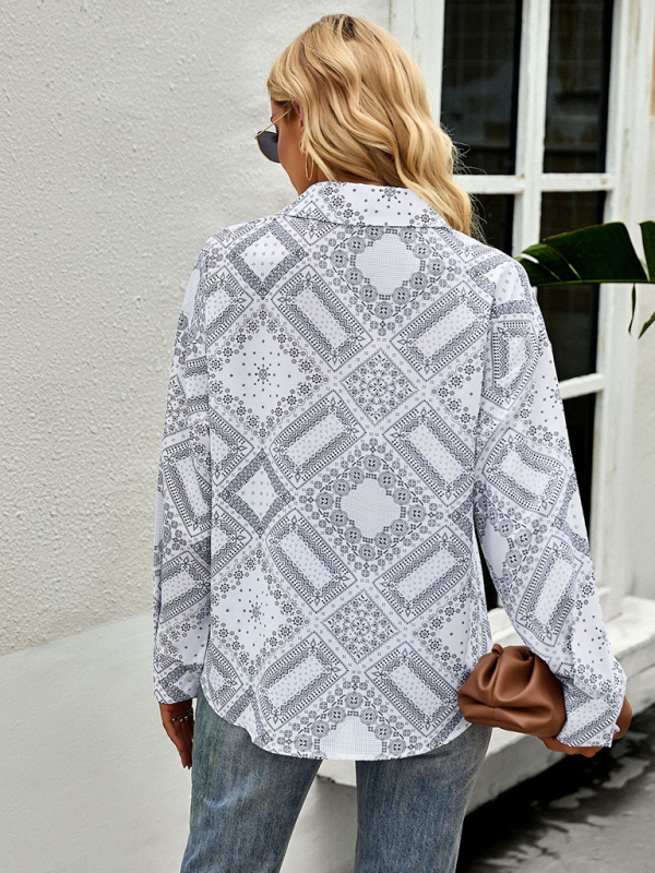 New Four Seasons Casual Print Long Sleeve Shirt-chiquechics