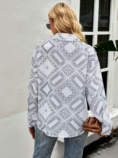 New Four Seasons Casual Print Long Sleeve Shirt-chiquechics