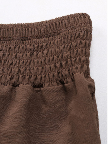 New casual solid color flared wide-leg pants-chiquechics