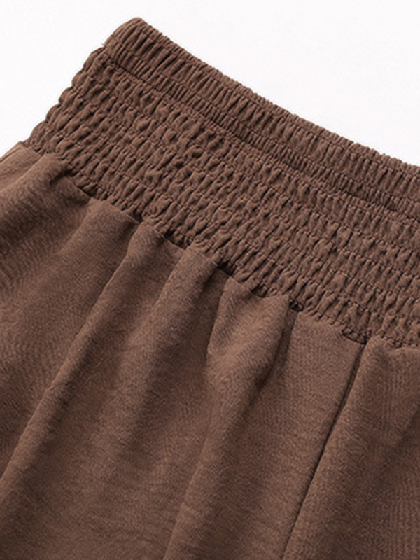 New casual solid color flared wide-leg pants-chiquechics
