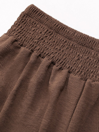 New casual solid color flared wide-leg pants-chiquechics