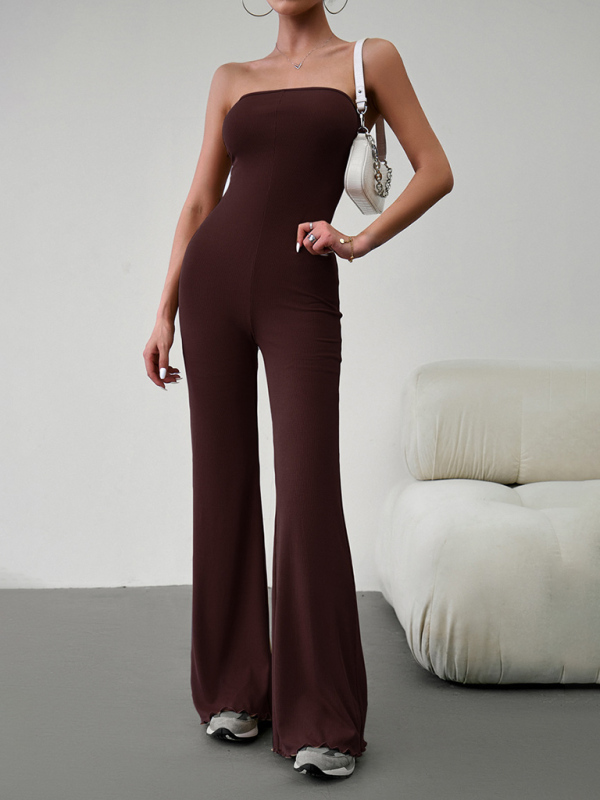 New women's elegant temperament slim sexy tube top jumpsuit-chiquechics