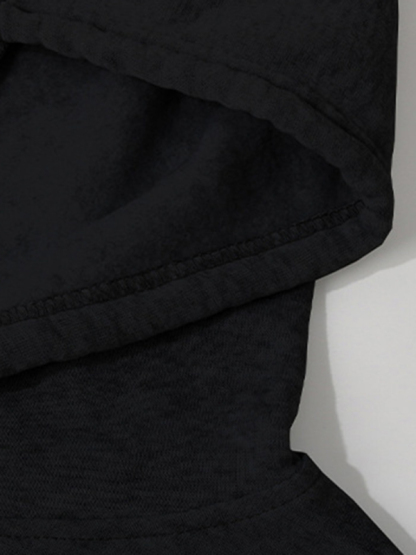 Casual Long Sleeve Solid Color Hooded Sweatshirt-chiquechics