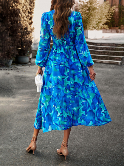 Bohemian resort casual printed long skirt-chiquechics