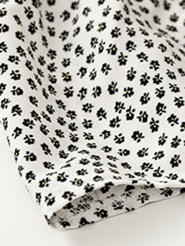 Floral Print Casual V-Neck Long-Sleeved Dress-chiquechics