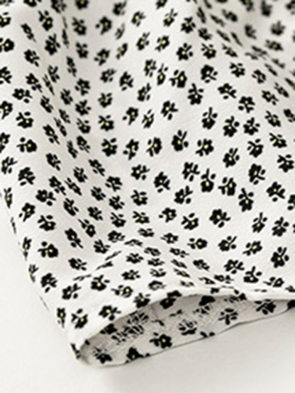 Floral Print Casual V-Neck Long-Sleeved Dress-chiquechics