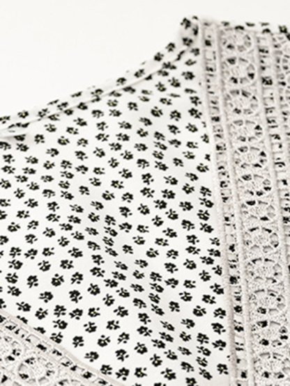 Floral Print Casual V-Neck Long-Sleeved Dress-chiquechics