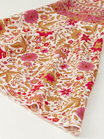 Elegant casual printed V-neck A-line dress-chiquechics