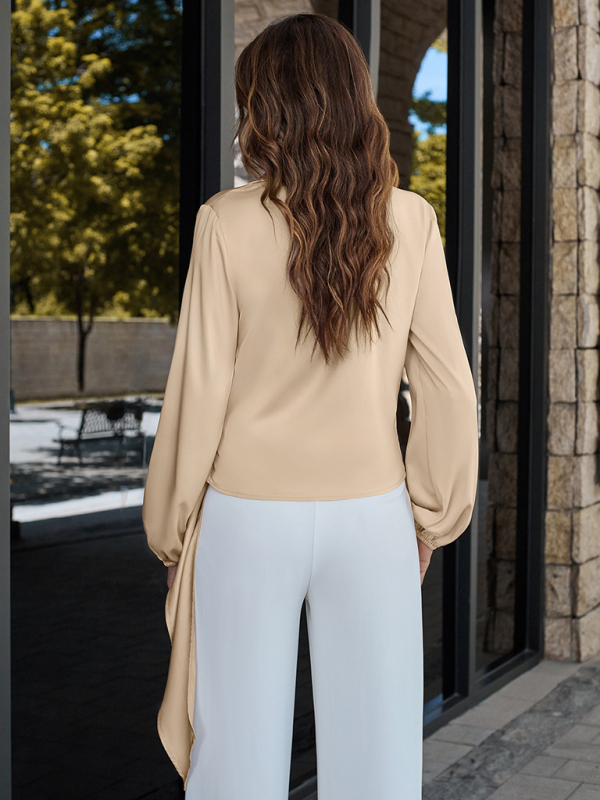 Casual V-neck trendy streamer top women-chiquechics
