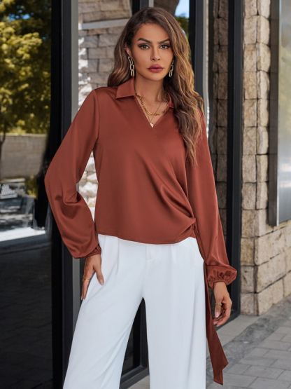 Casual V-neck trendy streamer top women-chiquechics