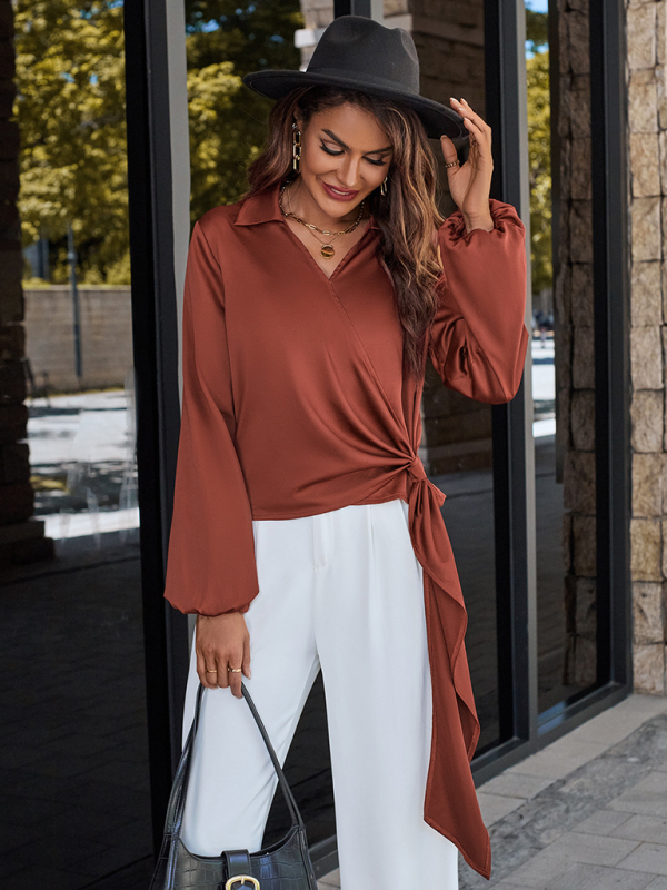 Casual V-neck trendy streamer top women-chiquechics