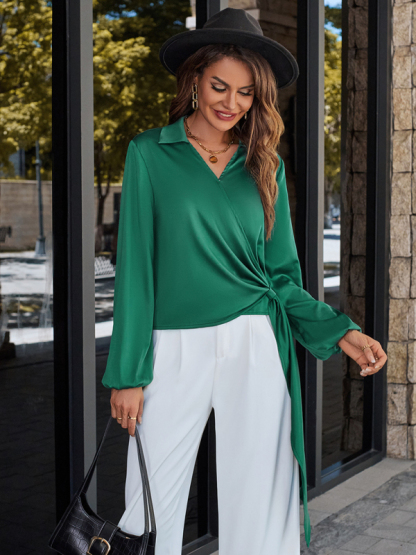 Casual V-neck trendy streamer top women-chiquechics