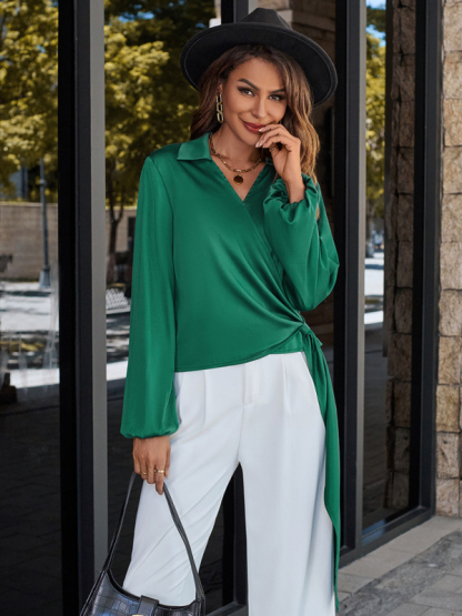 Casual V-neck trendy streamer top women-chiquechics