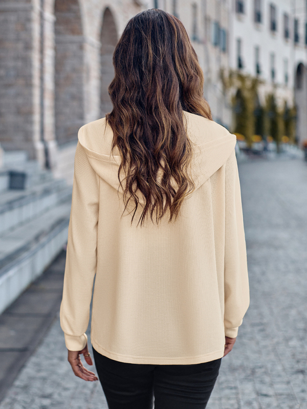 Long-sleeved slim-fit hooded all-match knitted jacket-chiquechics