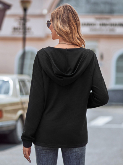 Long-sleeved slim-fit hooded all-match knitted jacket-chiquechics