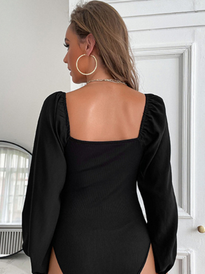 Women's Kink V-Neck Long Sleeve Bodysuit-chiquechics