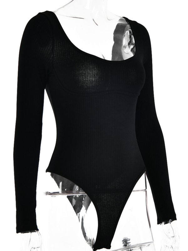 Leisure Sleeveless Self-Design Knit Bodysuit - Women's Polyester Romper-chiquechics