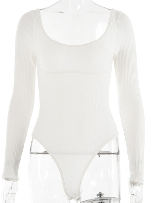 Leisure Sleeveless Self-Design Knit Bodysuit - Women's Polyester Romper-chiquechics