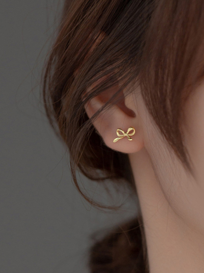 New retro bow earrings, elegant and high-end earrings, simple earrings for women-chiquechics